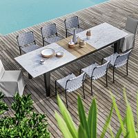 Contemporary table Inoutteakporcelain stonewareconcrete