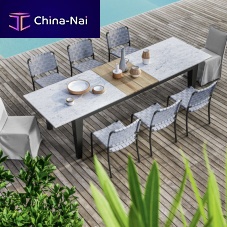Contemporary table Inoutteakporcelain stonewareconcrete