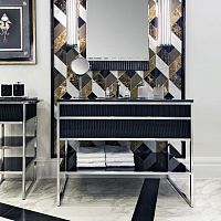 Double washbasin cabinet ACADEMYfree-standingwoodenmarble