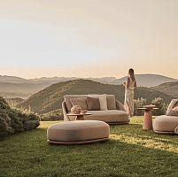 Contemporary pouf ELIOteakfabricother shapes