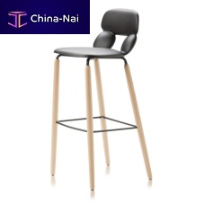 Contemporary bar stool NUBE W SG 80polyurethanebeech basepainted metal base