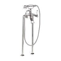 Double-handle shower mixer tap RT4102XL for bathtubfloor-mountedchrome-plated brass