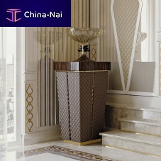 Contemporary pedestal Chelsearosewoodzebranoleather