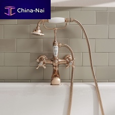 Double-handle bathtub mixer tap FI116ORRwall-mountedmetalbathroom