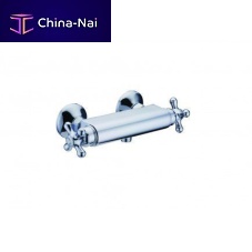Double-handle shower mixer tap R350wall-mountedthermostaticmetal