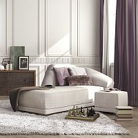 Contemporary daybed BILBAOfabricleatherwooden base