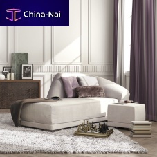 Contemporary daybed BILBAOfabricleatherwooden base