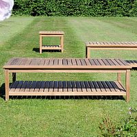 Contemporary coffee table DUXFORD teakwooden baserectangular