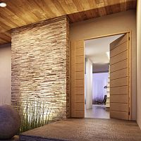 Teak wall cladding panel RAIN interior3Dstructure
