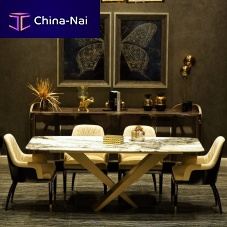 Contemporary table BLUETTA marblemetal baserectangular
