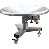 Accumulating table for the packaging industry