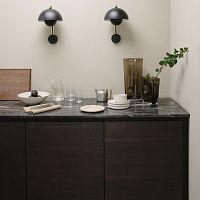 Contemporary wall light FLOWERPOT indoorlacquered metalsemicircular