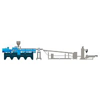 Underwater strand pelletizing system for plastic pellet manufacturing