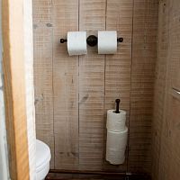 Wall-mounted toilet roll holder DOUBLEaged ironraw bronzeraw metal
