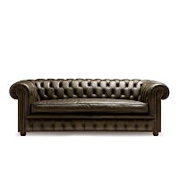 Chesterfield sofa RICHMONDfabricleatherbrown