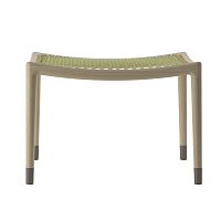 Contemporary stool SIGA leatherropewooden base