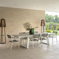 Contemporary table RANCHOaluminumceramicwaxed concrete