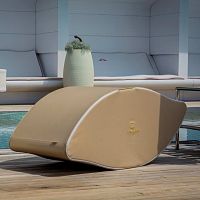 Contemporary pouf Fitness Eyefabricleathervinyl