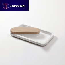 Ceramic serving tray PANE E SALAMEfor domestic use