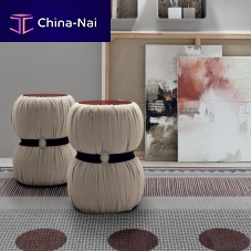 Contemporary side table Guccinolacquered woodfabricfabric base