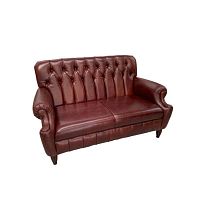 Chesterfield sofa Arnoldleathersheepskinbrown