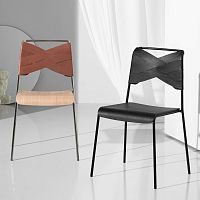 Contemporary chair TORSOindoorleatherwood veneer