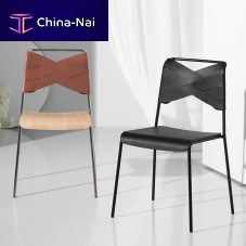 Contemporary chair TORSOindoorleatherwood veneer