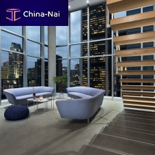 Contemporary sofa LOOP fabricleathersynthetic leather