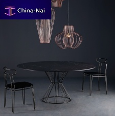 Contemporary table CIRCUSglassporcelain stonewarepainted steel base
