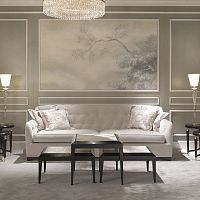 Contemporary sofa DIANAfabricleatherbeige