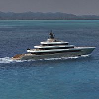 Cruising mega-yacht Moonflower 72raised pilothousewith swimming poolwith helideck