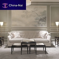 Contemporary sofa DIANAfabricleatherbeige