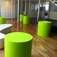 Contemporary pouf RONDO 03fabricleathercoated foam