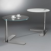 Contemporary side table FADOglasssteelcircular