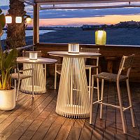 Illuminated high bar table HALOcontemporaryHPLaluminum base