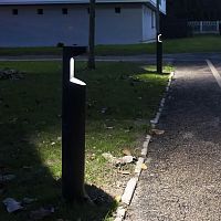 Urban bollard light BOLARSIDE contemporaryaluminumwith tempered glass diffuser