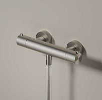 Double-handle shower mixer tap AR088wall-mountedthermostaticstainless steel