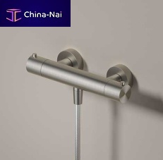 Double-handle shower mixer tap AR088wall-mountedthermostaticstainless steel