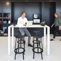 Contemporary high bar table PORTALlaminatemetal baserectangular