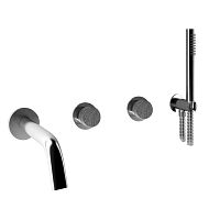 Double-handle shower mixer tap 69530/Dfor bathtubbuilt-instainless steel