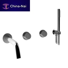 Double-handle shower mixer tap 69530/Dfor bathtubbuilt-instainless steel