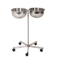Double bin surgical basin stand AD-174trolley-mountedstainless steel
