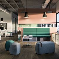 Contemporary side table SYNEO PARTwoodenmetal basesquare