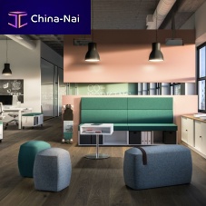 Contemporary side table SYNEO PARTwoodenmetal basesquare