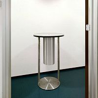 Contemporary table SMOKINGpolished stainless steelroundwith built-in ashtray