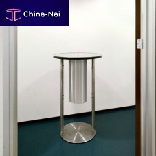 Contemporary table SMOKINGpolished stainless steelroundwith built-in ashtray