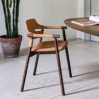 Contemporary chair FOREST indoorleatherash base