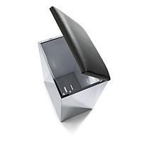 Contemporary stool CASE HK 2synthetic leathersteel basestainless steel base
