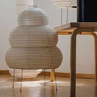 Floor lamp Akari wirebamboopaper