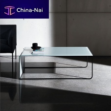 Contemporary coffee table NIDOlacquered glasscurved glasschromed metal base